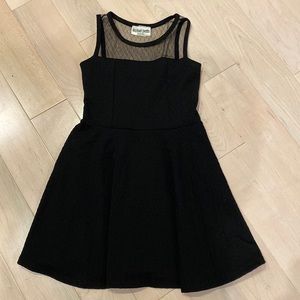Les tout petits black stretch mesh top fit flare dress 12